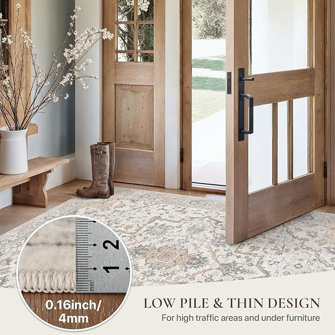 GENIMO Runner Rug 2'6"x8 Machine Washable Non Slip Vintage Hallway Runner Rug - Image 5