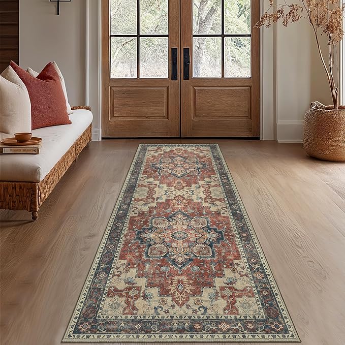 GENIMO 2x5 Runner Rugs for Hallway, Machine Washable Non Slip Vintage Rugs - Image 3