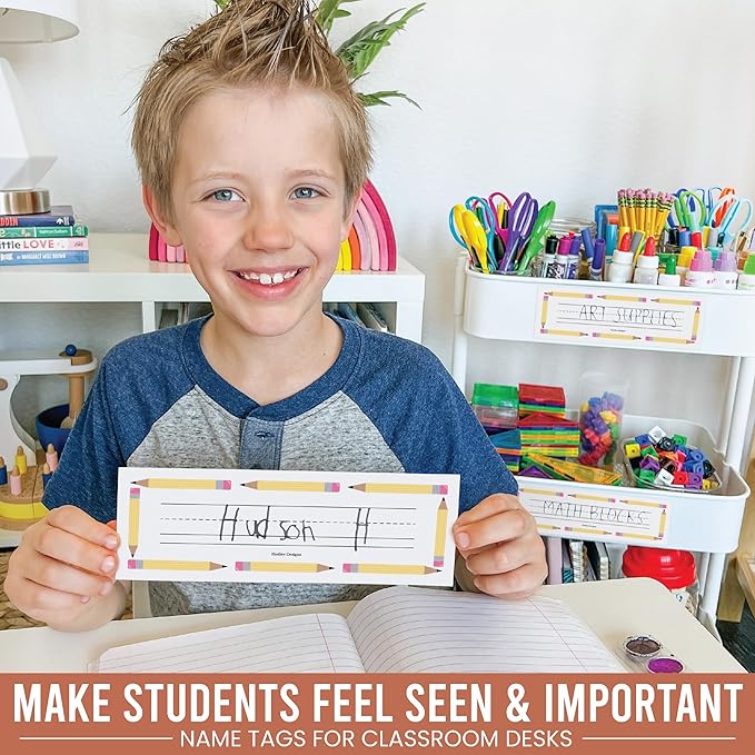 Desk Name Tags for Classroom -25 Student Name Plates for Classroom Kindergarten - Image 2