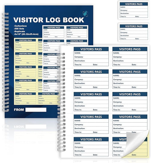 1 Pack of 500 Visitor Badges Registry Log by Unknown