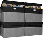Bagnizer Large 22 Quart Linen Fabric Foldable Storage Bin Cube Organizer Basket by Bagnizer