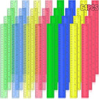 Ruler, 64 Packs 12 Inch Clear Plastic Assorted Color Metric Bulk Rulers by Duchong