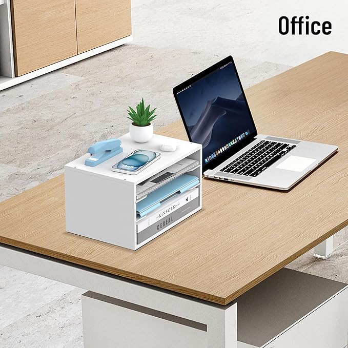 SHARKWOODS Wood Desk Organizer, 3 Tier Paper Tray Organizer - Image 9