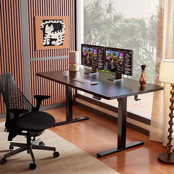 Ergear Height Adjustable Electric Standing Desk, 63x 28 Inches Sit Stand up Desk - Image 2