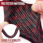 QCSIW Split Cable Sleeve, 1/4 inch 100ft Black Red Braided Wire Loom - Image 3
