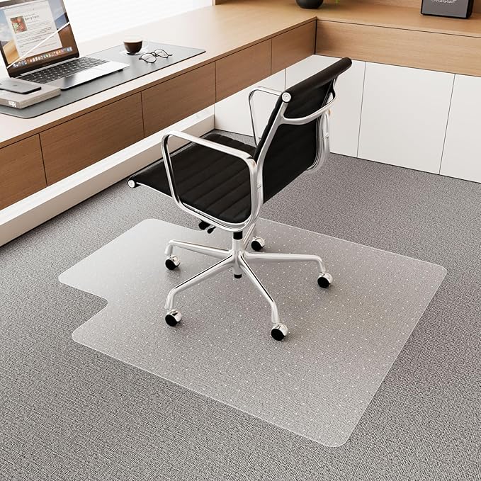 HOMEK Office Chair Mat for Carpet, Transparent Carpet Protector Mat for Office by HOMEK