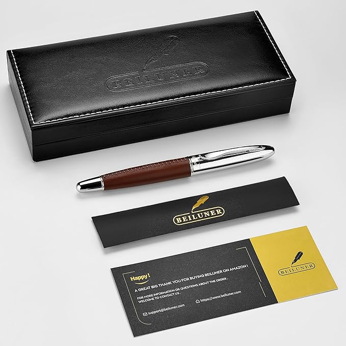 BEILUNER 318 Luxury Personalized Leather Pen, Hand-Stitched Premium Leather - Image 8