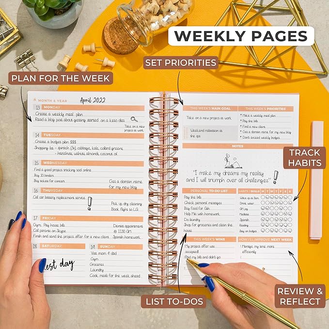 Clever Fox Planner 2nd Edition Spiral – Colorful Weekly & Monthly Goal Planner - Image 3