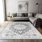 GENIMO 8x10 Area Rugs for Living Room, Machine Washable Vintage Non Slip Rugs - Image 2