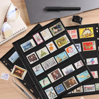 10 Sheets 20 Pages Postage Stamp Album Pages, 5 Pockets 7.7X 1.97in Stamp - Image 7