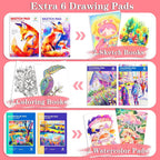 art supplies, 269 piece deluxe art set crafts, side view