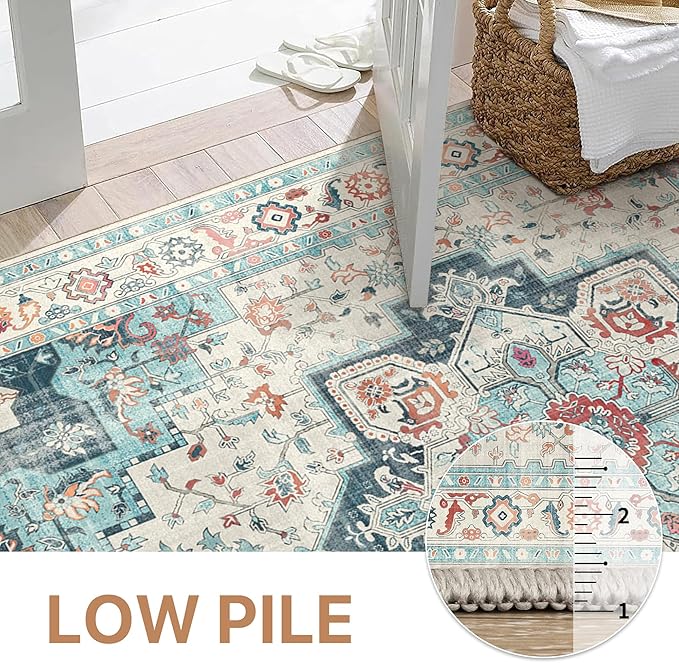 GENIMO 8x10 Area Rugs for Living Room, Machine Washable Non Slip Rugs, Low Pile - Image 7