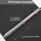SKYDUE Clipboard Binder with Dividers, 1 Inch 3 Ring Binder with Clipboard on - Image 4