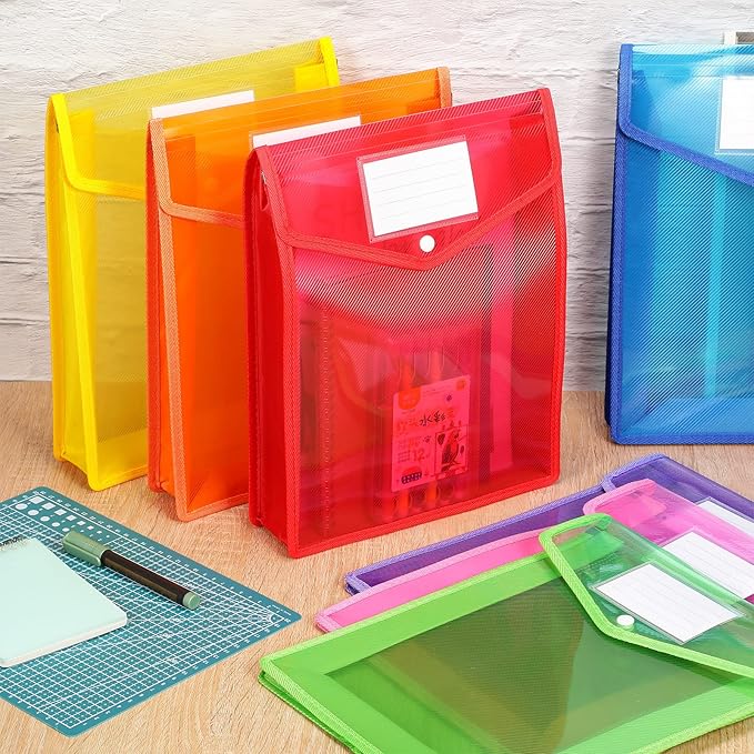 10 Pieces Plastic File Folders Envelope Expanding File Wallet Organizer - Image 7