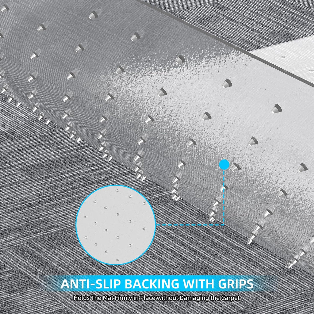 32x48 Inch Office Chair Mat for Carpet Floor, Flat Shipping | Heavy Duty Clear Plastic Rolling Chair Mat for Carpet, Under Computer Desk Chair Floor Mats Protector Carpeted Floors