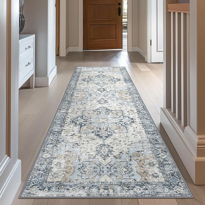 GENIMO Runner Rug 2x12, Non Slip Vintage Hallway Runner Rugs, Low Pile - Image 8