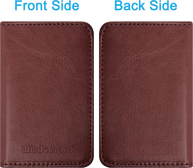 Wisdompro Business Card Holder, 2-Sided PU Leather Folio Name Card Holder - Image 6