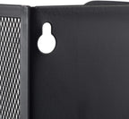 Relaxdays Stand Metal Mesh Upright Lever Arch File A4 to C4, Archive Box, Eyelets For Wall Mounting, Document Holder, Metal, Black, 31.5 x 7.2 x 25 cm