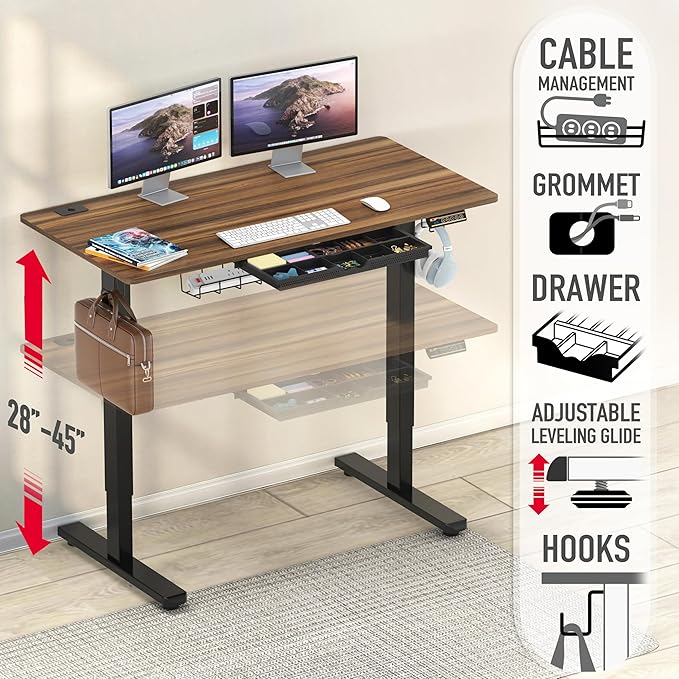 SHW 48-Inch Electric Height Adjustable Standing Desk - Image 4