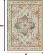 GENIMO 8x10 Area Rugs for Living Room, Machine Washable Non Slip Vintage Retro - Image 2
