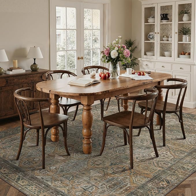 GENIMO 4x6 Area Rugs for Living Room, Machine Washable Non Slip Vintage Rugs - Image 4