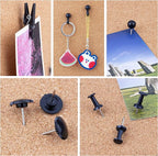 Black Push Pins Set, 5 Styles 140-count Thumb Tacks Map Pins, Steel Point and - Image 6