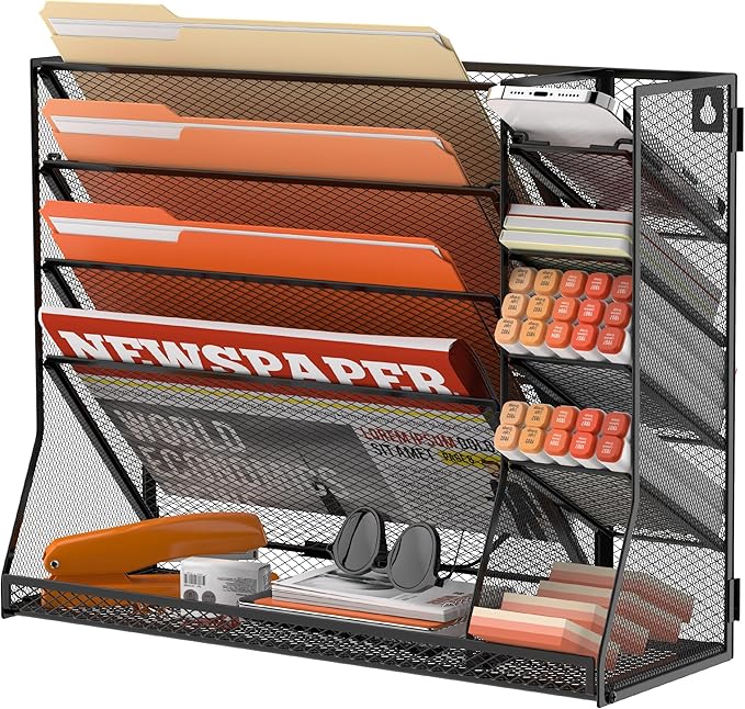 SUPEASY Wall File Organizer, 5-Tier office wall organizer by SUPEASY