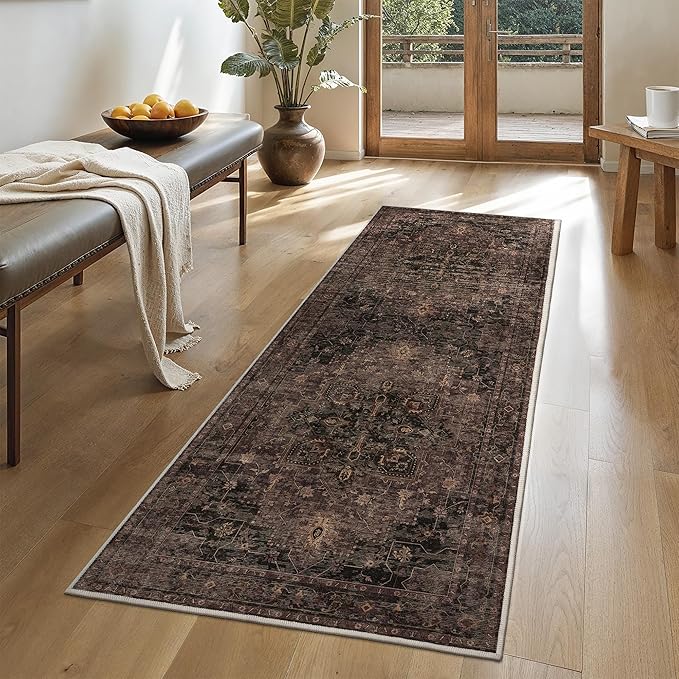 GENIMO 2'6"x6 Runner Rugs for Hallway, Machine Washable Non Slip Vintage Rugs - Image 3