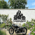 Custom Motorcycle Couple Metal Signs Personalized Biker Couple Name Sign Custom - Image 2