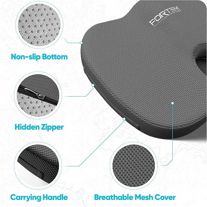 FORTEM Seat Cushion, Office Chair Cushion, Lumbar Support Pillow - Image 4