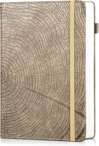 CAGIE Lined Journal for Men Women, Tree Growth Ring Leather Bound Journal by CAGIE