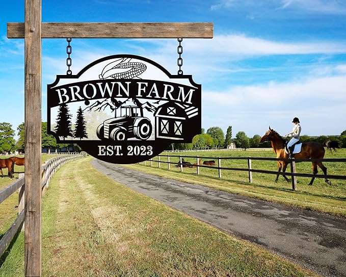 Custom Farmhouse Metal Sign | Personalized Last Name & Established Date Farm - Image 3