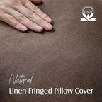 Foindtower Set of 2 Decorative Linen Fringe Lumbar Throw Pillow Covers - Image 2