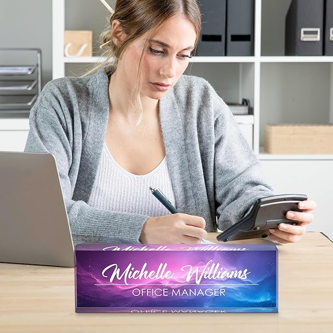 Personalized Name Plate for Desks, Custom Desk Name Plates, Acrylic Name Plate - Image 6