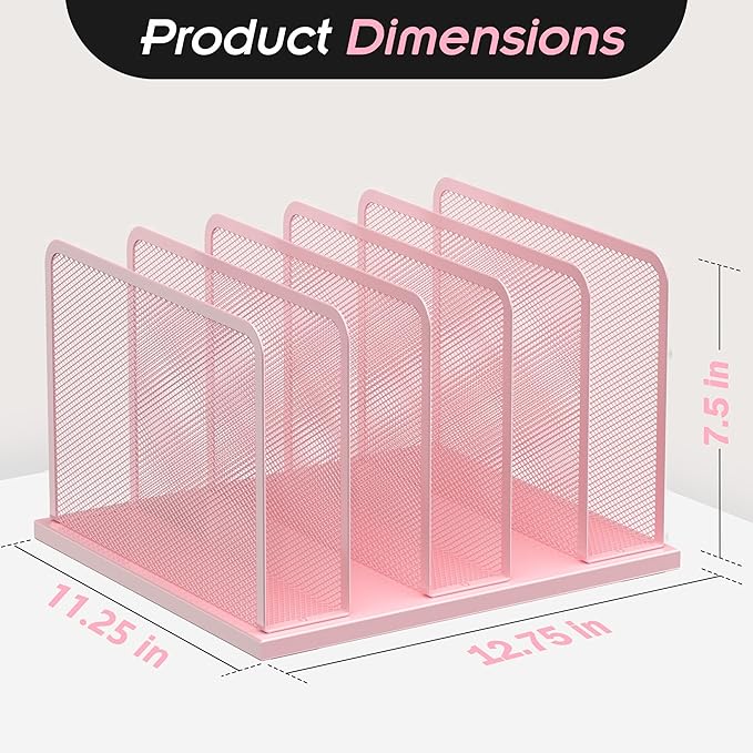 Kuntine.B Desk File Organizer Upright Mesh Desktop Organizer File Sorter Office - Image 2