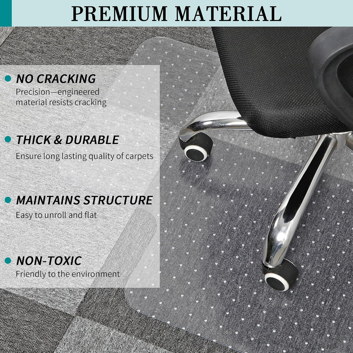 BesWin Office Chair Mat for Carpet, 48'' x 36''