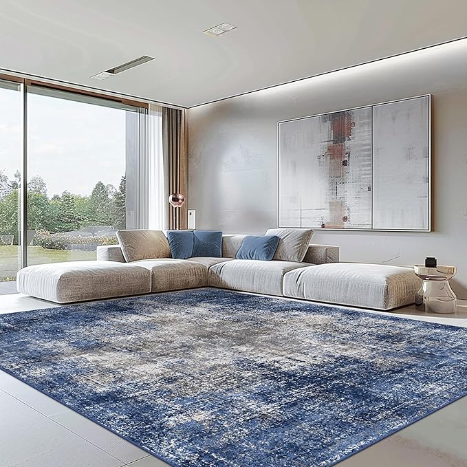 GENIMO Washable Area Rugs for Living Room, 9x12 Modern Non Slip Rugs, Low Pile - Image 3