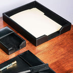 Dacasso Bonded Leather Desktop Tray Luxury Letter Holder & Paper Organizer - Image 5