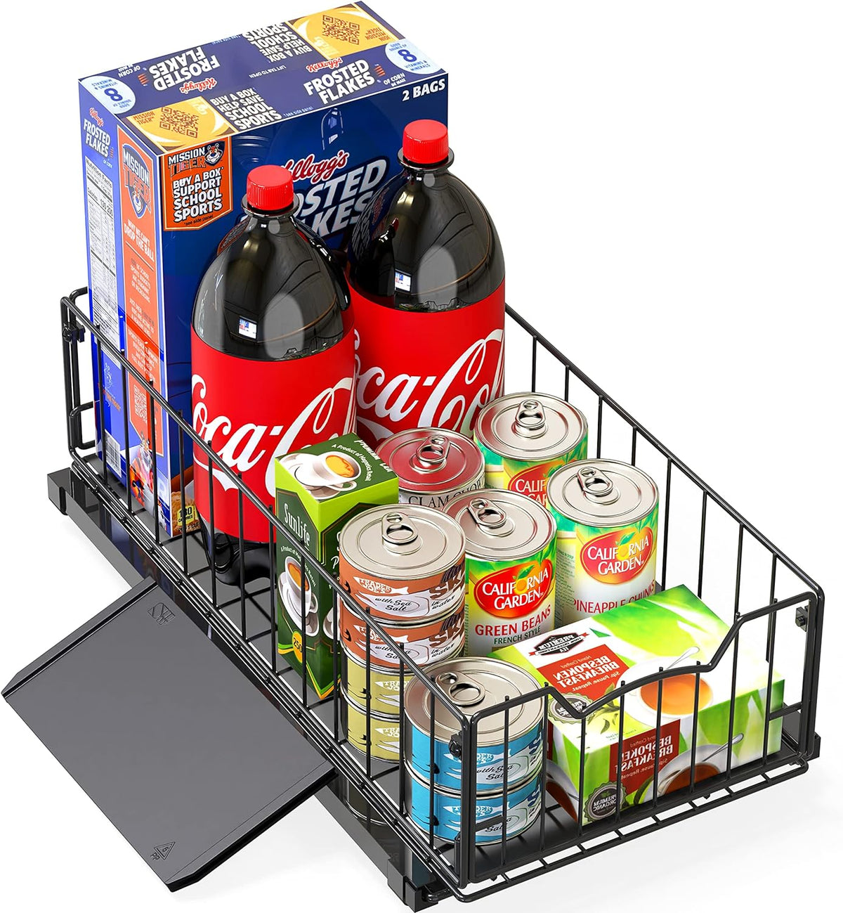 Simple Houseware Pull-Out Cabinet Sliding Basket, 17.2Dx9.7Wx5H, Black