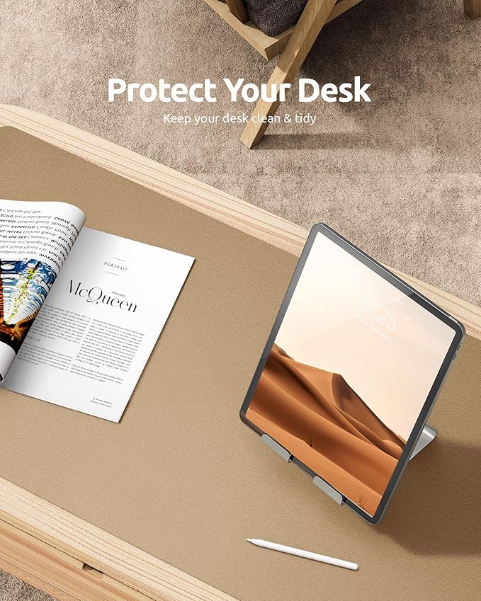 YSAGi Leather Desk Protector, Office Mat, Large Mouse Mat, Non-Slip PU Leather - Image 7