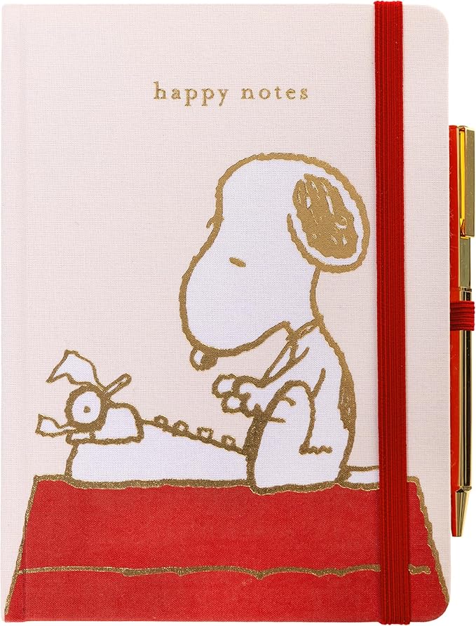 Graphique Snoopy Lined Journal Plus Pen Luxe Collection, Hardcover Diary by GraphiquedeFrance