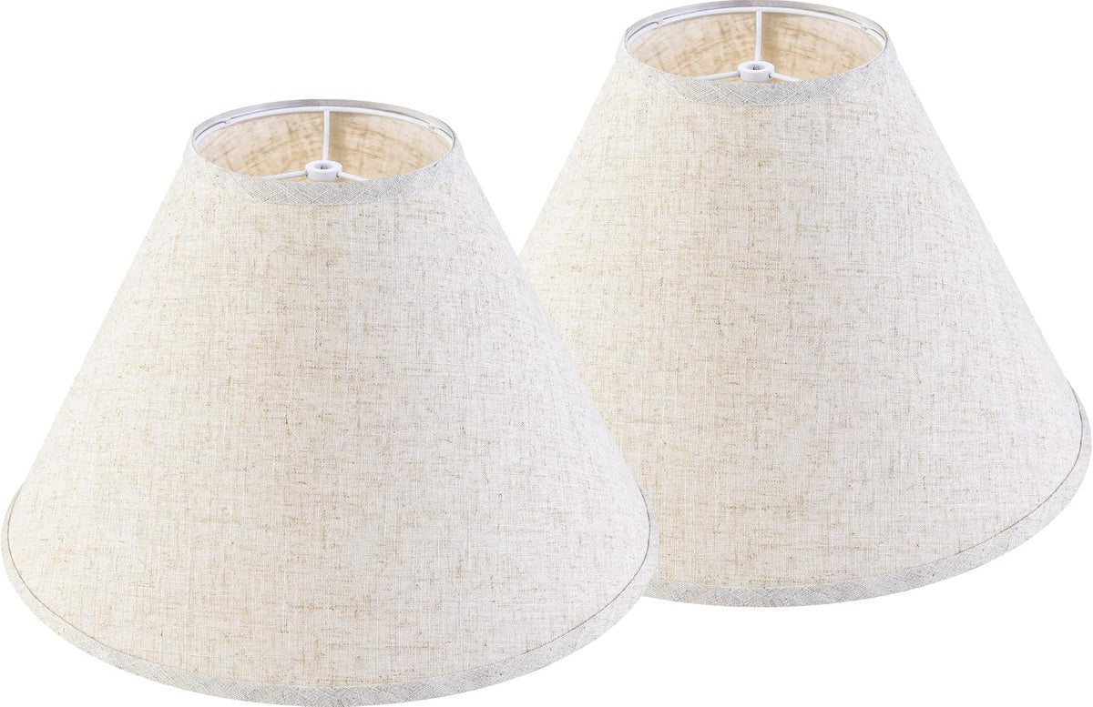 GO&SO Large Lamp Shades Set of 2 Oatmeal Beige Linen Lamp Shade, 6.5" Top x