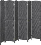HOMCOM Room Divider, 6 Panel Folding Privacy Screen, 5.6' Tall Freestanding