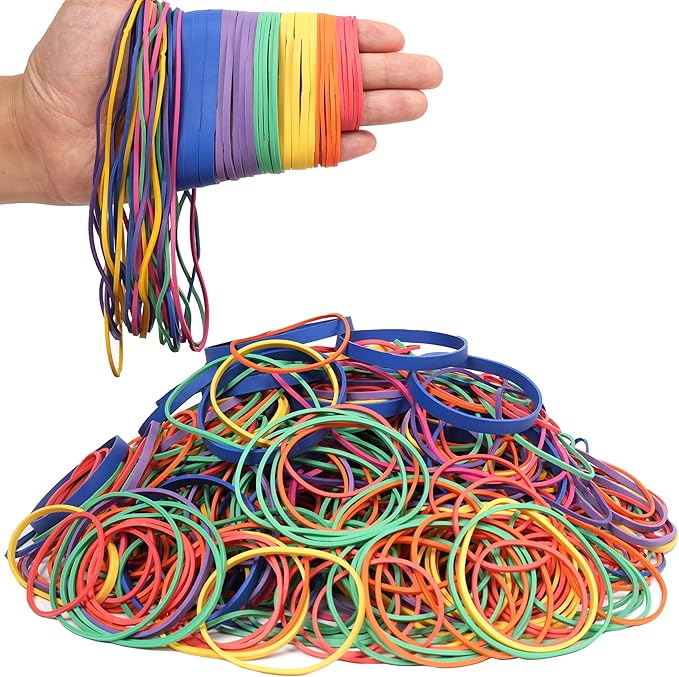 HAIDIBAO Rubber Bands Assorted Sizes 0.5lbs Multicolor Elastic Bands by HAIDIBAO