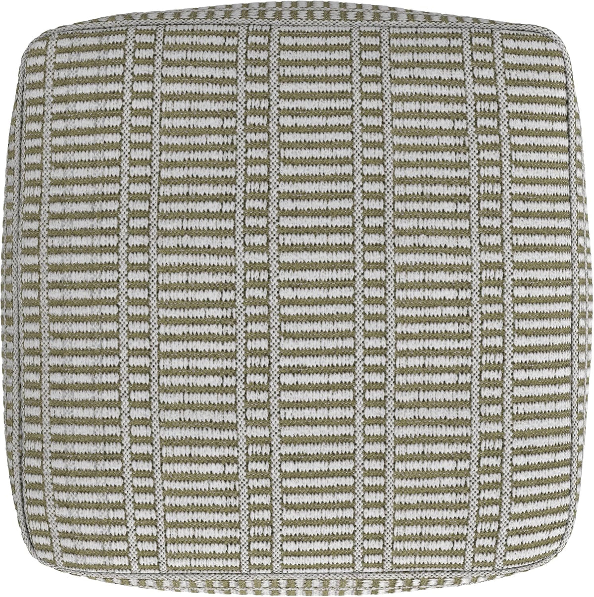 SIMPLIHOME Safford 20" Wide Square Pouf in Natural/White PET Polyester