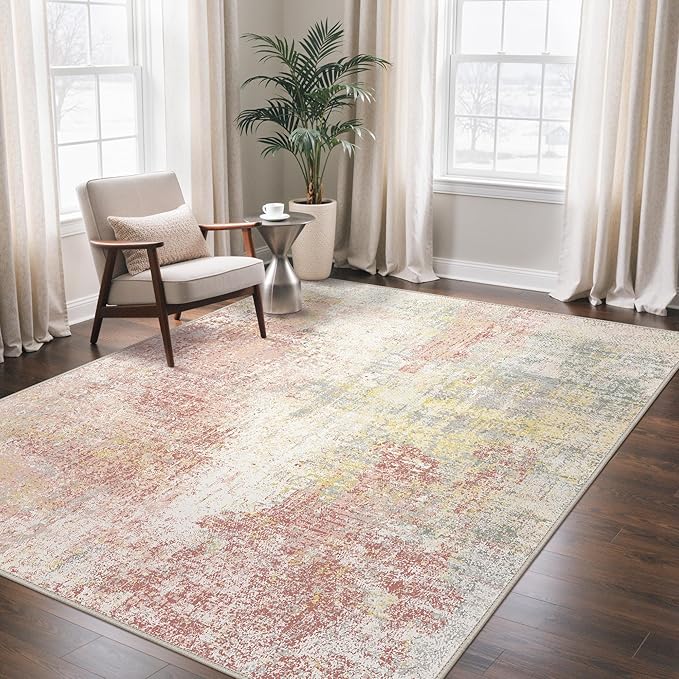 GENIMO Washable Area Rugs for Living Room, 8x10 Modern Non Slip Rugs, Low Pile by GENIMO