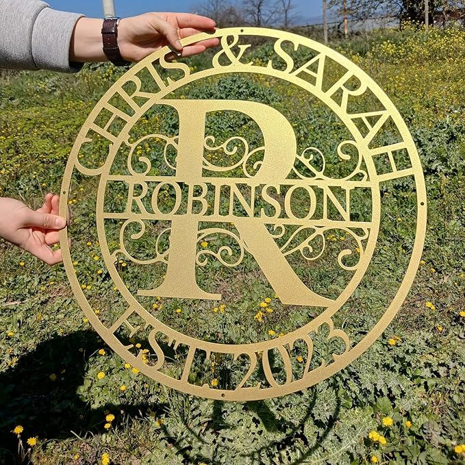 Personalized Family Name Sign, Split Letter Monogram Wall Art Decor, Durable - Image 5