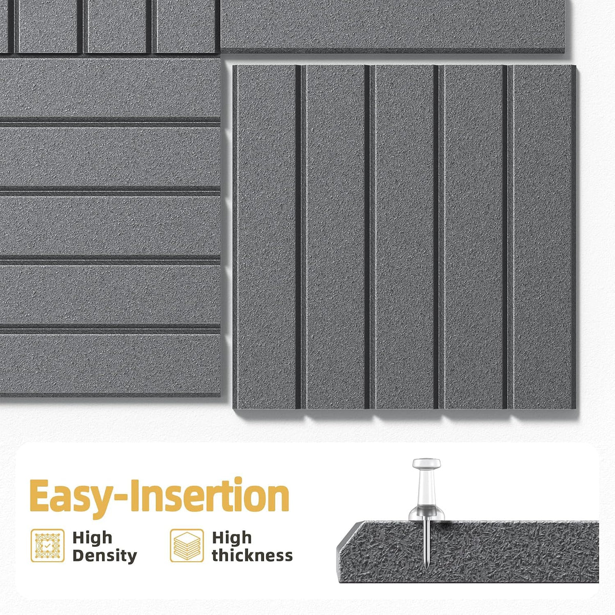 Large Cork Board for Walls Bold-Stripe Bulletin Board with 60 Adhesive Tabs