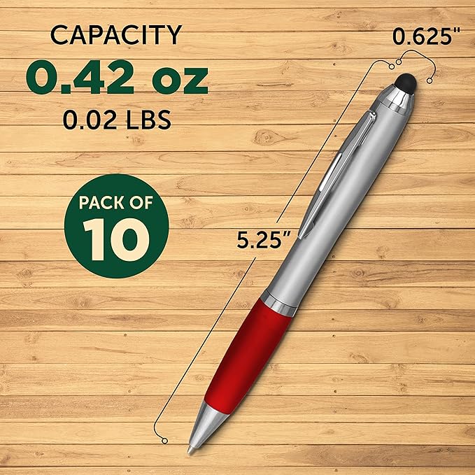 DISCOUNT PROMOS Stylus Ballpoint Pens Set of 10, Bulk Pack - Image 5