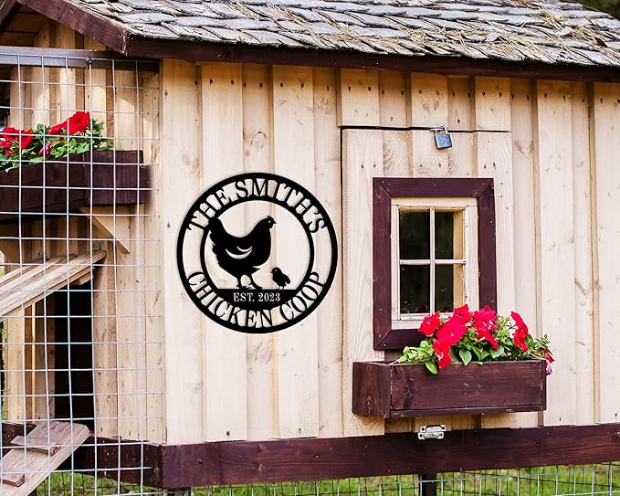 Personalized Metal Coop Sign, Custom Chicken Name Sign, Chicken Coop Decor - Image 3